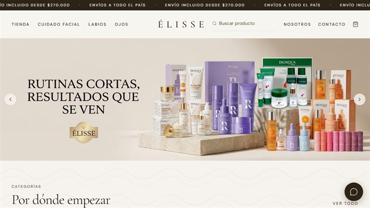 Tienda en línea de ÉLISSE, productos de belleza y cuidado de la piel