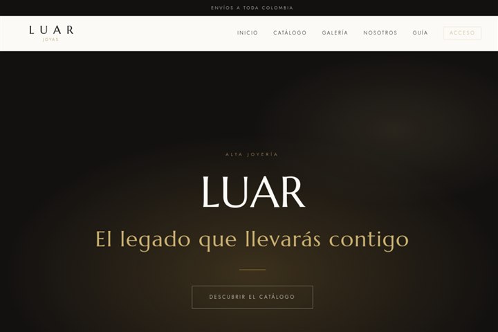 Sitio web de LUAR JOYAS, alta joyería